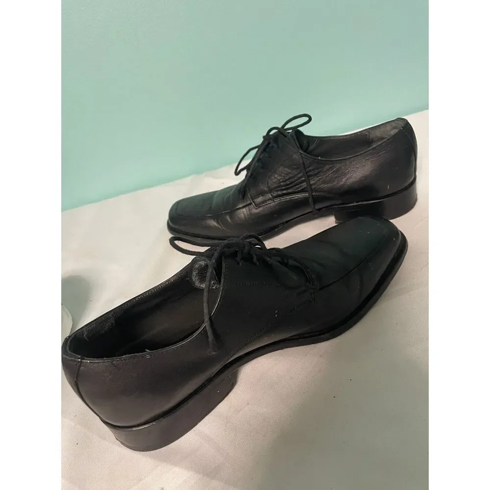 A MIRAGE M*I*R*A*G*E‎ Men's Black Leather Dress Shoes 7.5 Slip on Loafers S-207